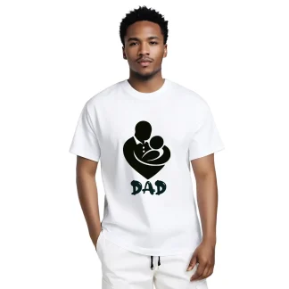 Newest Dad in Town - Unisex White Tee (Double-sided Print)