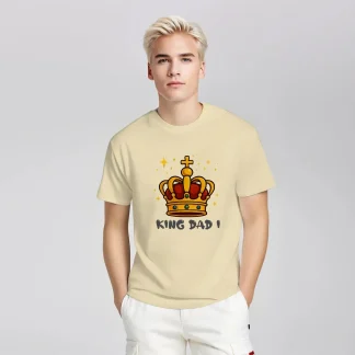 King Dad - Yellow Haze/White Unisex Tee (Double Sided Print)
