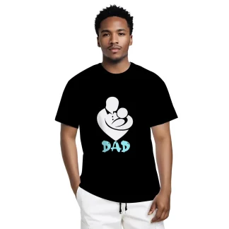 Newest Dad in Town - Unisex Black Tee (Double-sided Print)