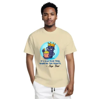 Pass me the Remote by Dad- Yellow Haze Unisex Tee (Double Sided Print)